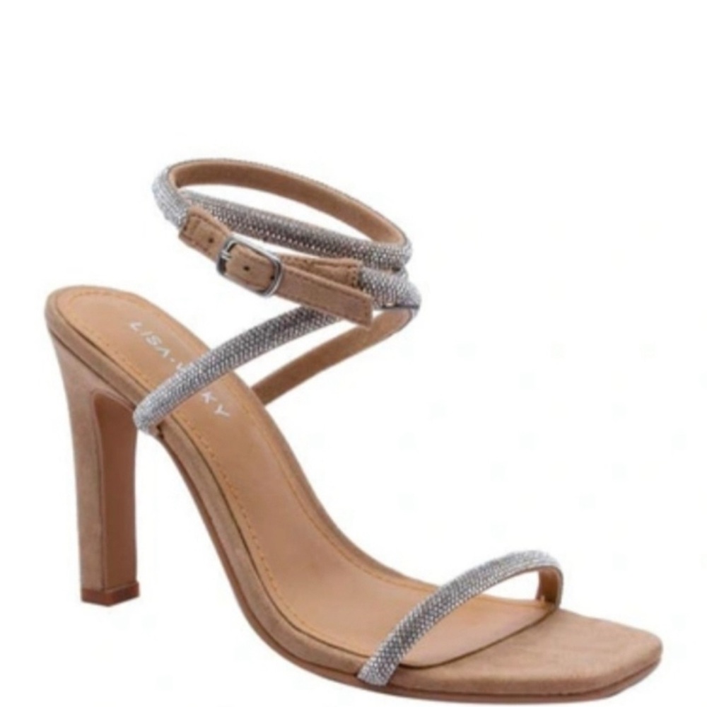 Lisa Vicky Angelic Rhinestone Ankle Strap Heel Size 7.5
